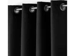 Best Douceur d'intérieur Cortina esencial lisa con ollaos Negro