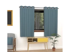 Soleil d'ocre Ropa De Casa-Cortina lisa con ojales antiarrugas 135X180 cm ALIX celadón , por Azul