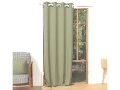Sale Soleil d'ocre Cortina lisa con ojales antiarrugas 135x250 cm ALIX caqui, por Verde