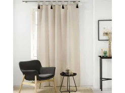 Douceur d'intérieur Ropa De Casa-Cortina natural con pompones 140 x 240 cm Beige
