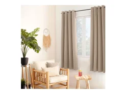 ENJOY HOME Ropa De Casa-Cortina ocultante unida con 8 ollaos 140 x 180 cm Marru00f3n
