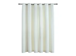 Online Cortina opaca con anillas de metal terciopelo 290x245 cm ES369518 Crema