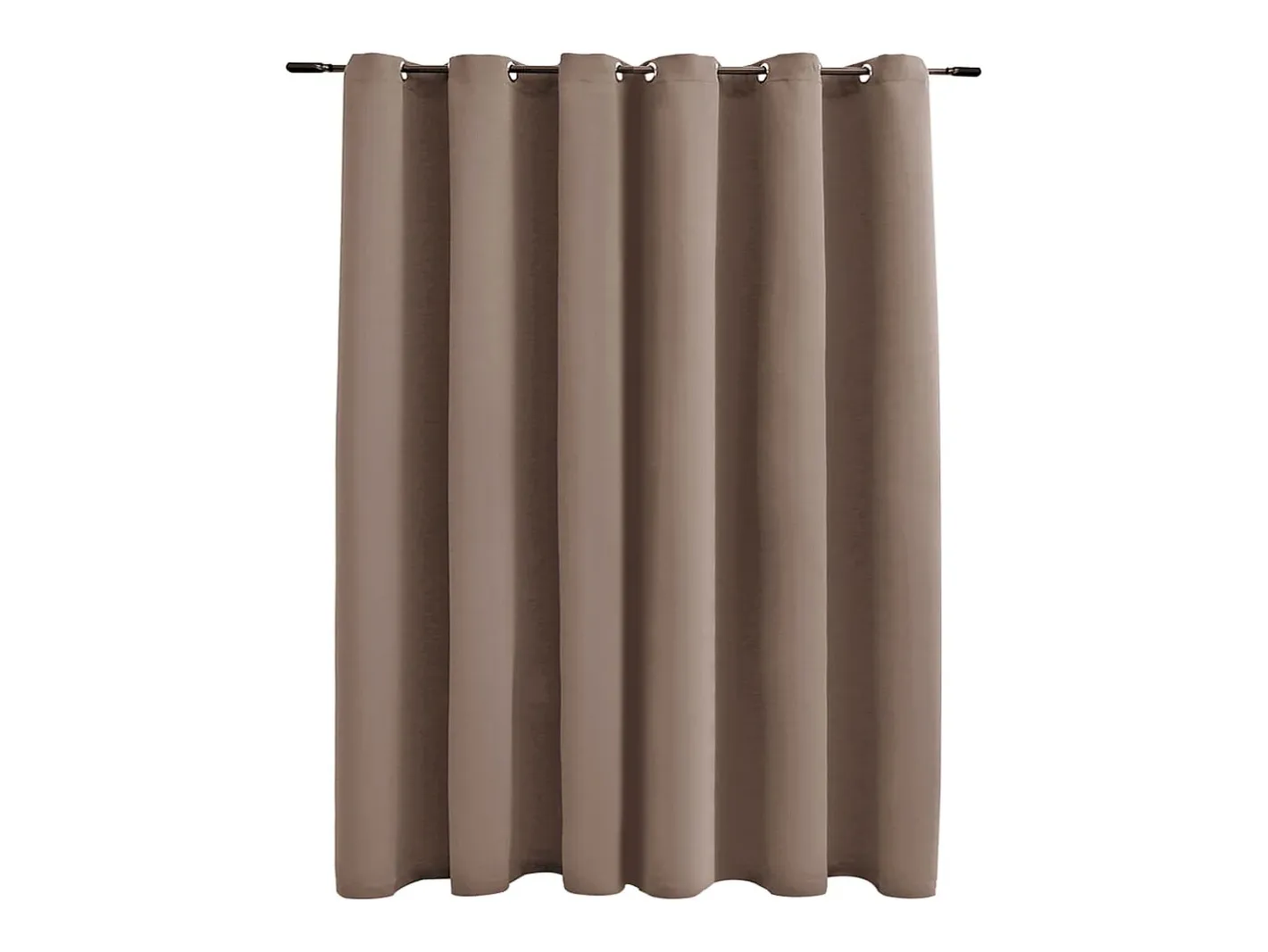 Cortina opaca con anillas de metal gris 290x245 cm ES782215 Topo Hot