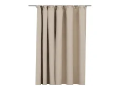 Outlet Cortina opaca con ganchos look de lino 290x245 cm ES975846 Beige