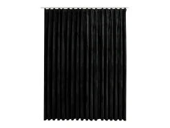 Sale Cortina opaca con ganchos terciopelo 290x245 cm ES205256 Negro