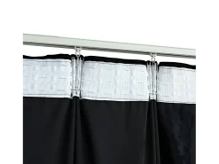 Sale Cortina opaca con ganchos terciopelo 290x245 cm ES205256 Negro