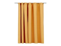 Cortina opaca con ganchos look de lino 290x245 cm ES963811 Amarillo Clearance