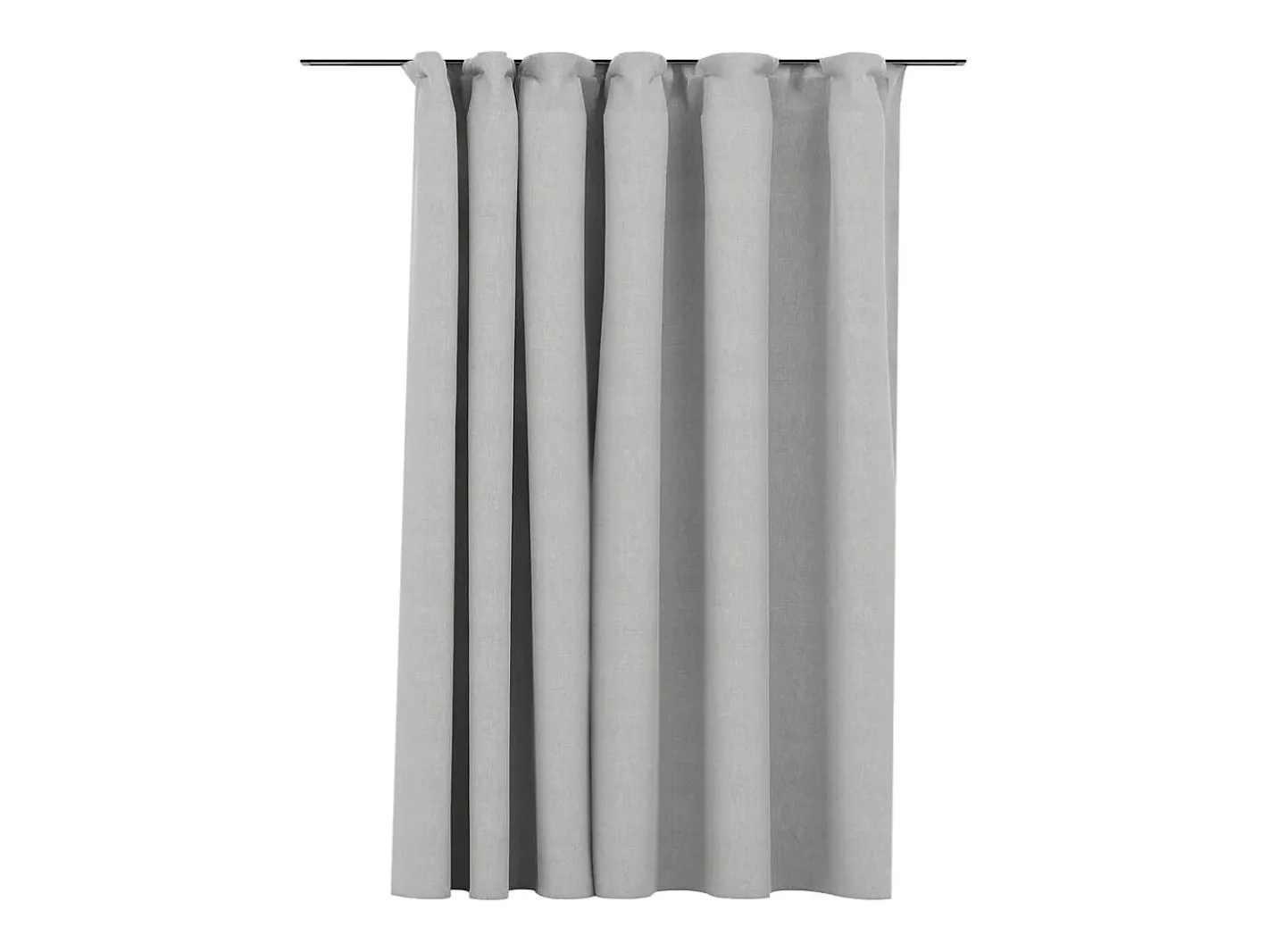 Ropa De Casa-Cortina opaca con ganchos look de lino 290x245 cm ES458361 Gris