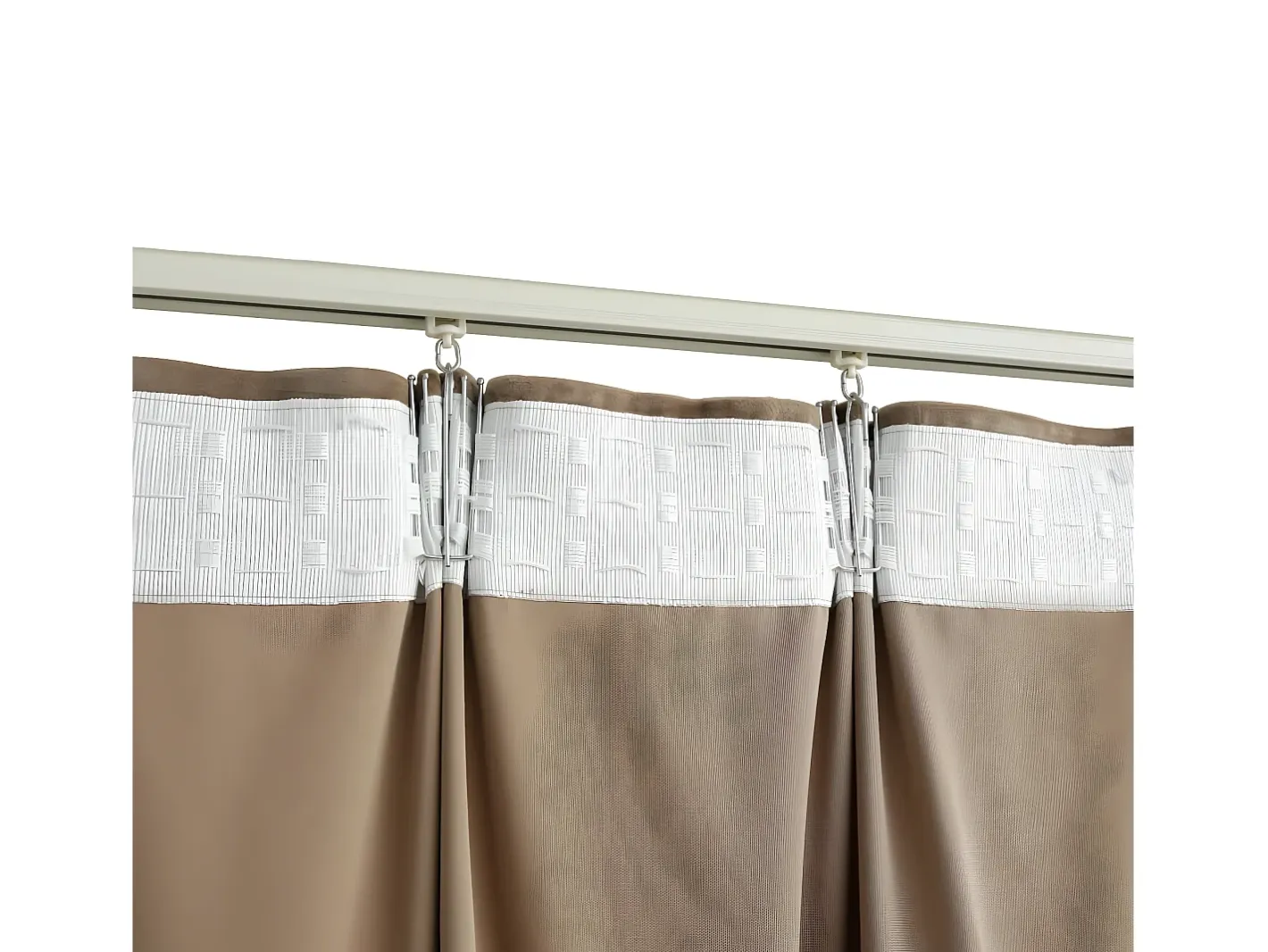 Outlet Cortina opaca con ganchos terciopelo 290x245 cm ES748849 Beige