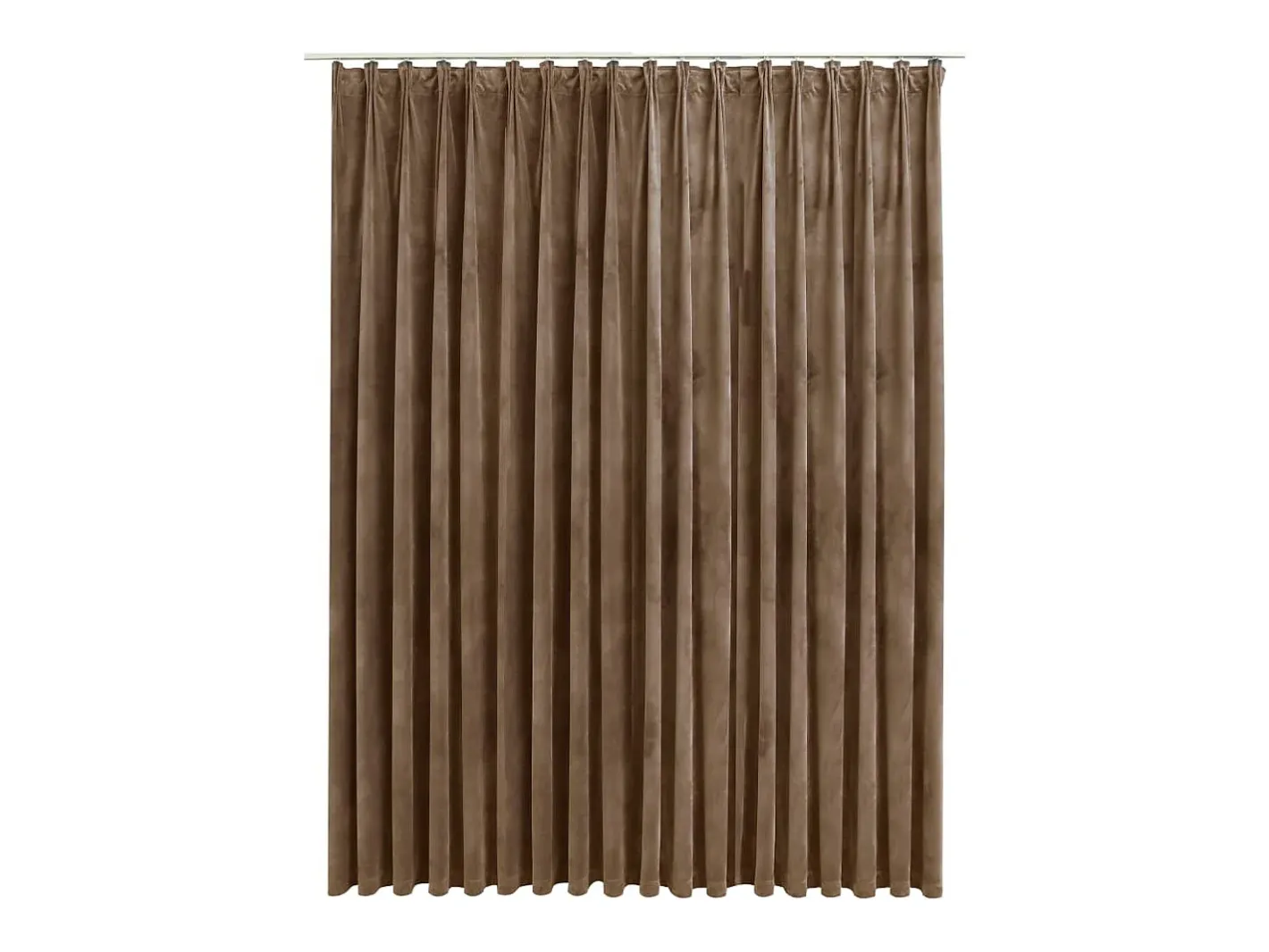 Outlet Cortina opaca con ganchos terciopelo 290x245 cm ES748849 Beige