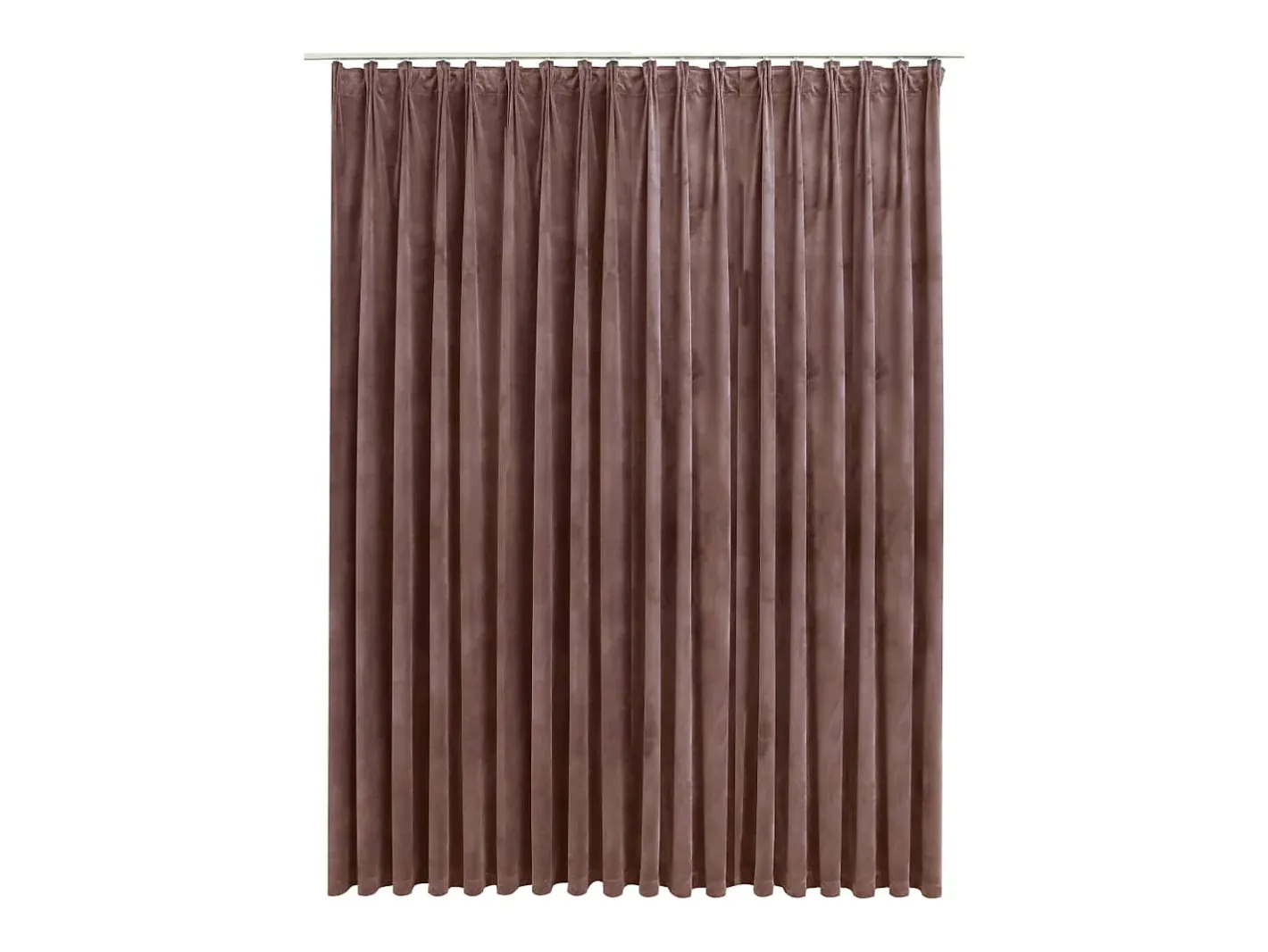 Ropa De Casa-Cortina opaca con ganchos terciopelo envejecido 290x245cm ES407385 Rosa