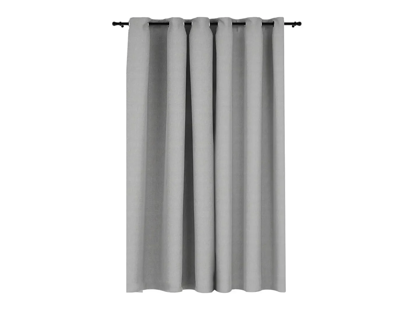 Ropa De Casa-Cortina opaca con ojales look de lino 290x245 cm ES155412 Gris