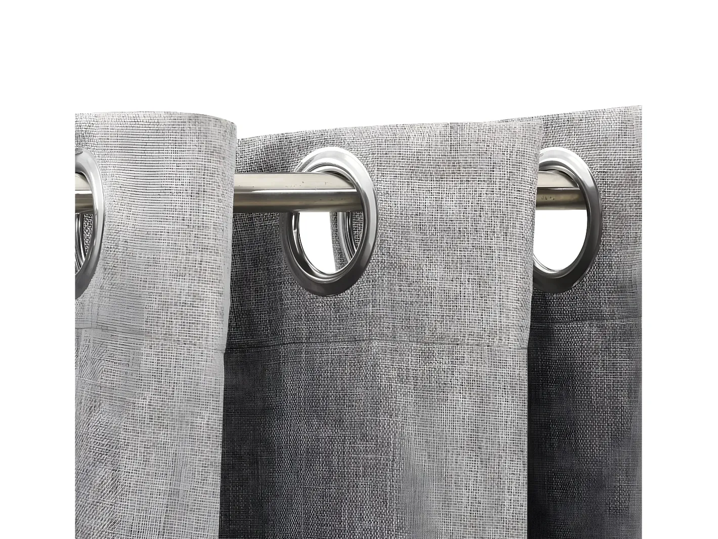 Ropa De Casa-Cortina opaca con ojales look de lino 290x245 cm ES155412 Gris