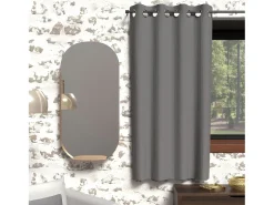 Clearance Soleil d'ocre Cortina opaca con ojales 135x180 cm BOHEME, de Gris