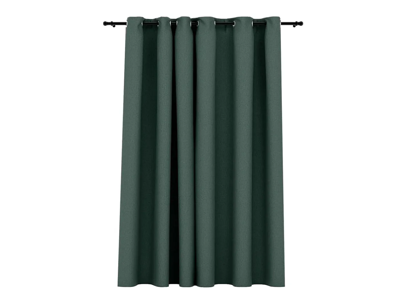 Outlet Cortina opaca con ojales look de lino 290x245 cm ES511098 Verde