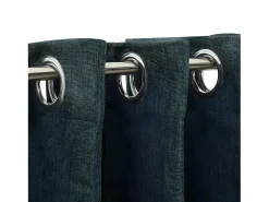 Outlet Cortina opaca con ojales look de lino 290x245 cm ES511098 Verde