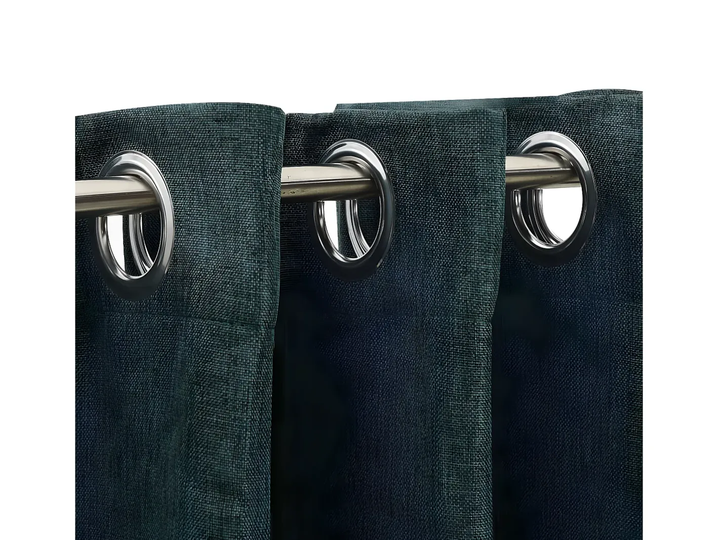 Outlet Cortina opaca con ojales look de lino 290x245 cm ES511098 Verde