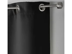 Douceur d'intérieur Ropa De Casa-Cortina opaca lisa con ollaos 135 x 240 cm Negro