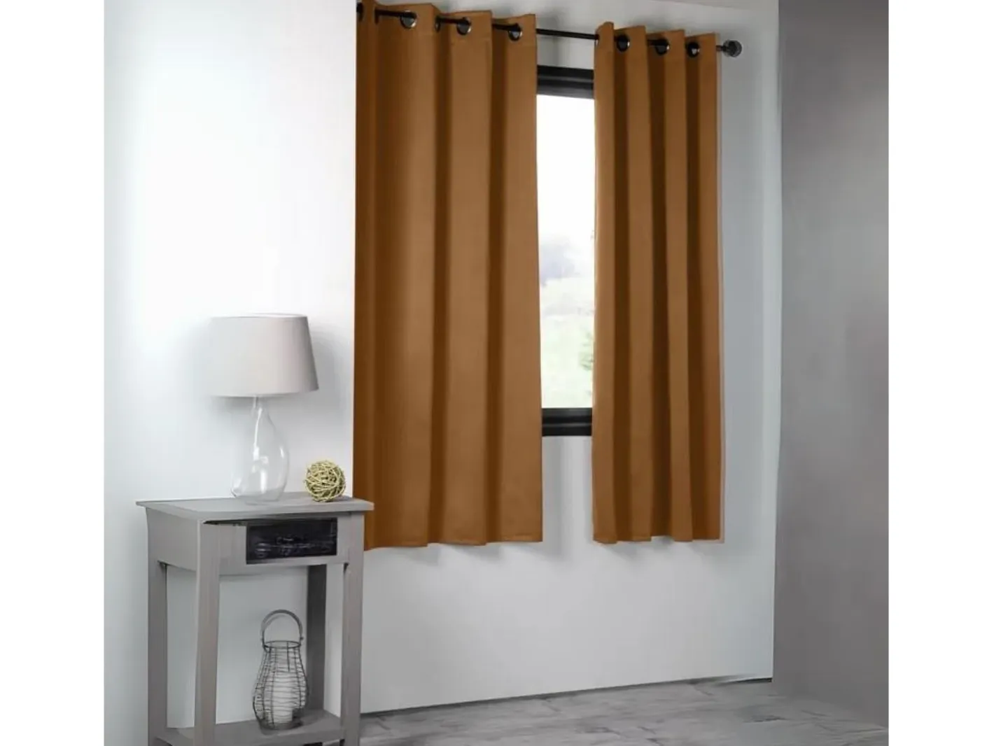 Ropa De Casa-Cortina opaca unida 210gr/m² 135 x 250 cm Marru00f3n