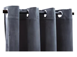 Cortina opaca y anillas de metal terciopelo antracita 290x245cm ES749493 Gris antracita