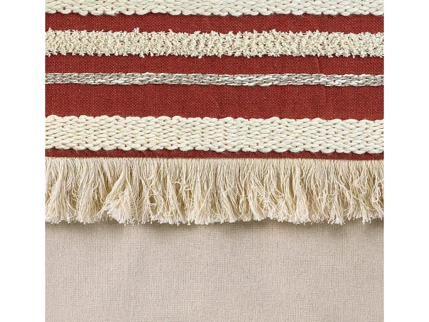 Douceur d'intérieur Cortina superior tejida y con flecos 140 x 240 cm Terracota Best