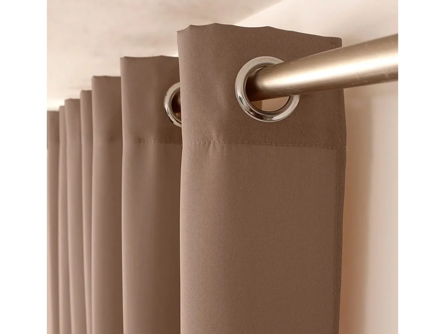 Best DECOSTAR Cortina unida con ollaos Marru00f3n