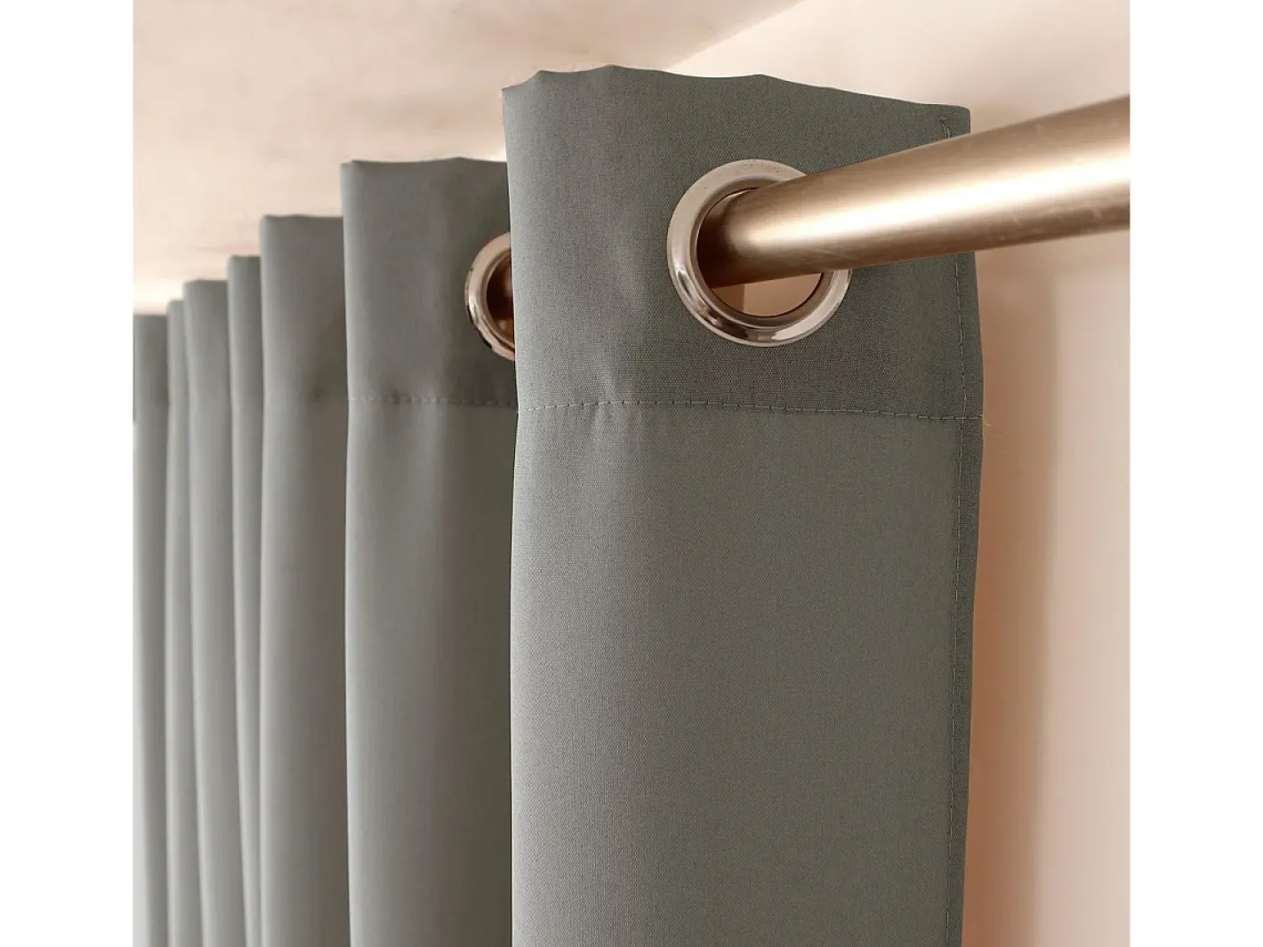DECOSTAR Cortina unida con ollaos Gris Discount