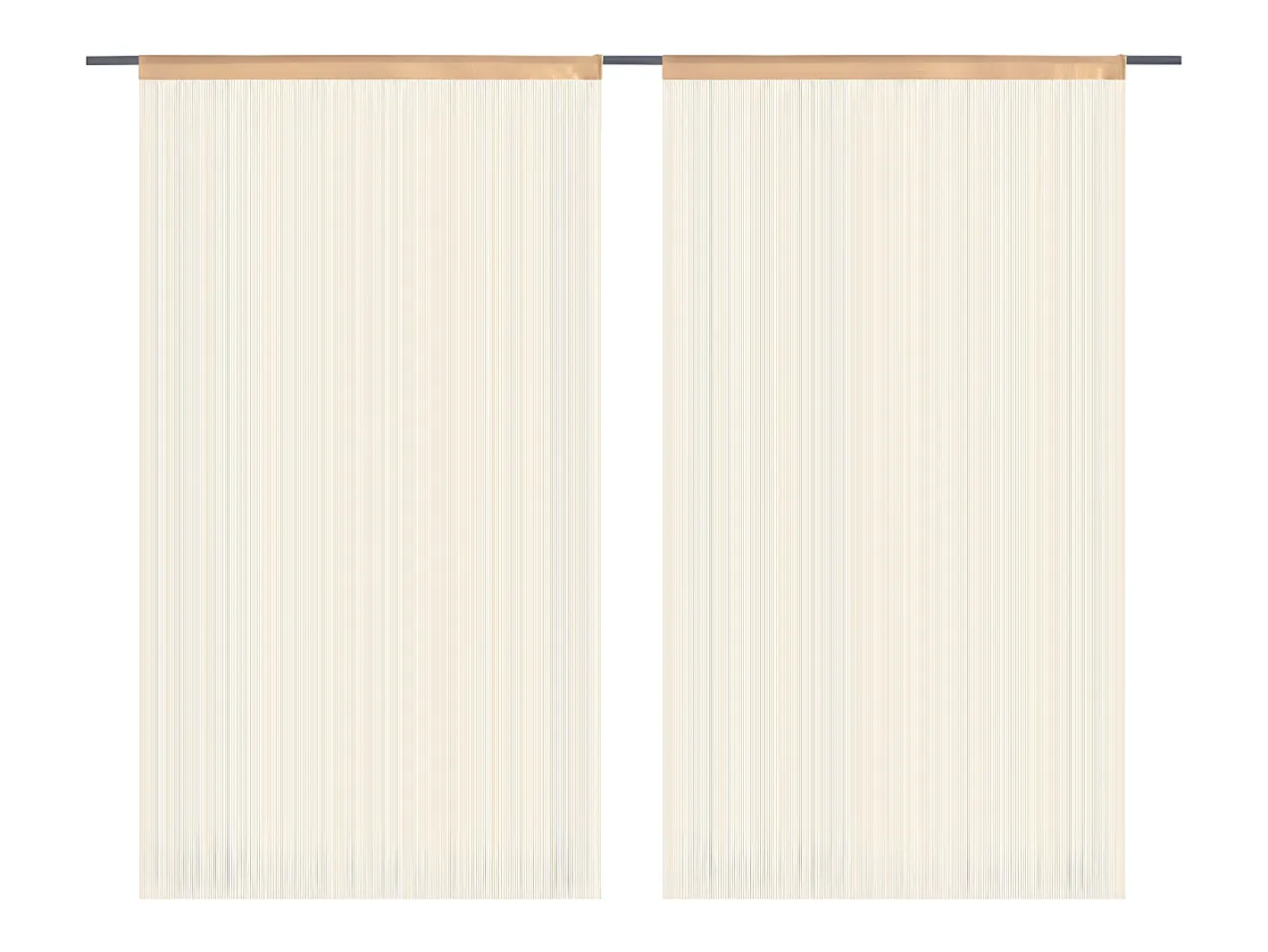 Ropa De Casa-Cortinas de flecos 2 piezas 100x250 cm ES606196 Beige