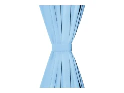 Cortinas de micro-raso con bucles 2 unidades 140x175cm turquesa ES583269 Azul Discount