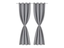 Sale Cortinas opacas 2 piezas con ojales de metal 135x175 cm ES695410 Gris