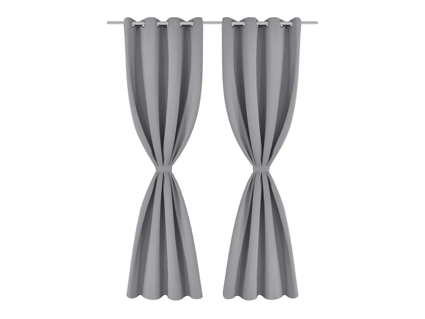 Sale Cortinas opacas 2 piezas con ojales de metal 135x175 cm ES695410 Gris