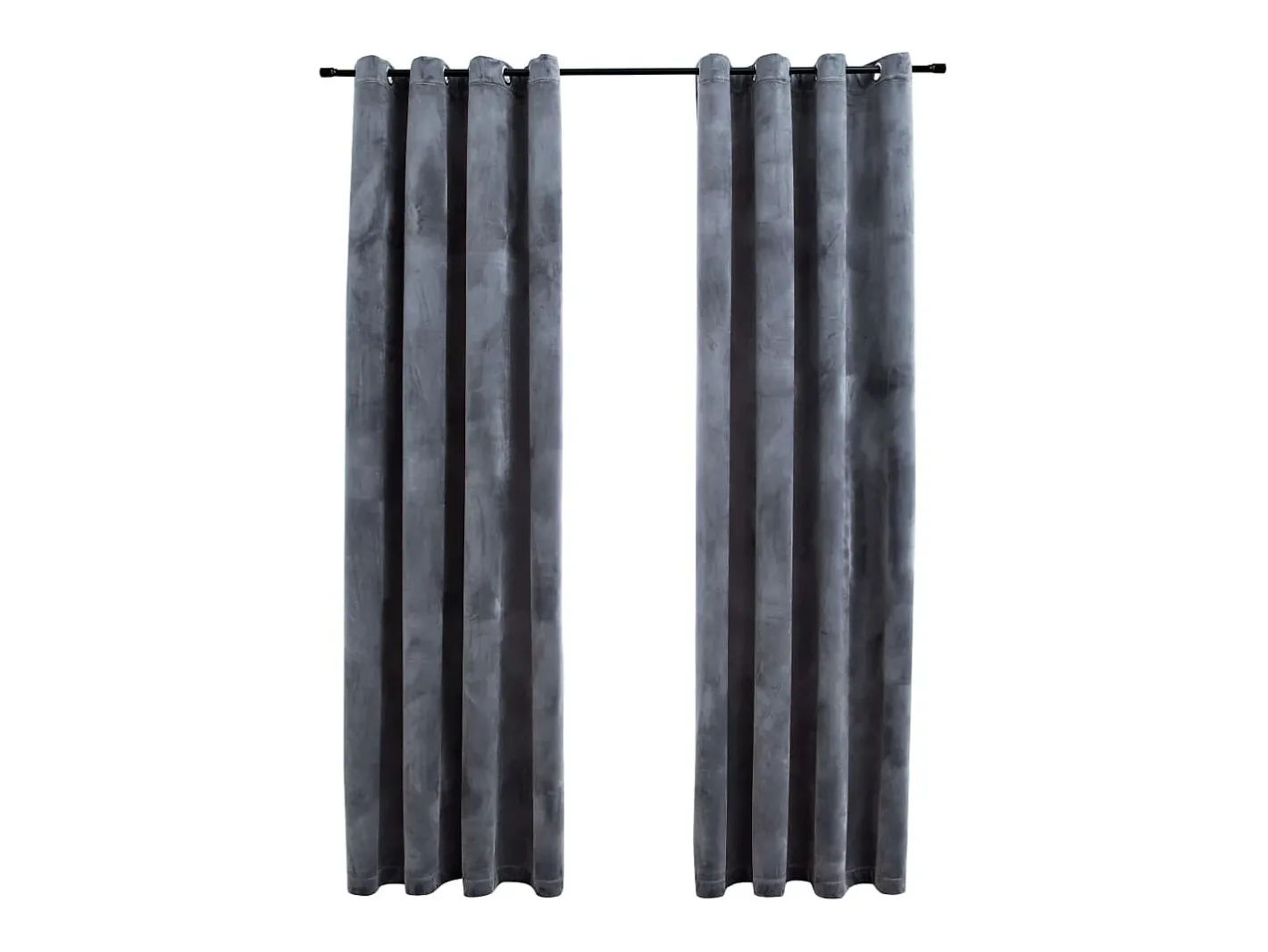 Cortinas opacas anillas 2 uds terciopelo antracita 140x225 cm ES781716 Gris antracita Discount