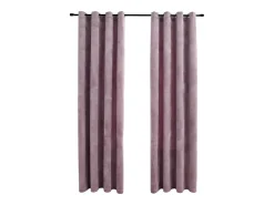 Ropa De Casa-Cortinas opacas anillas 2 uds terciopelo viejo 140x225 cm ES341340 Rosa