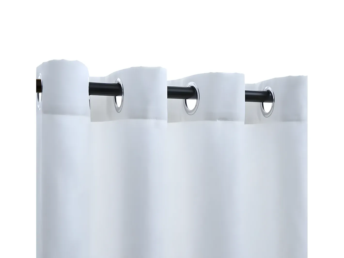 Ropa De Casa-Cortinas opacas anillas de metal 2 pzas crudo 140x245 cm ES645231 Blanco