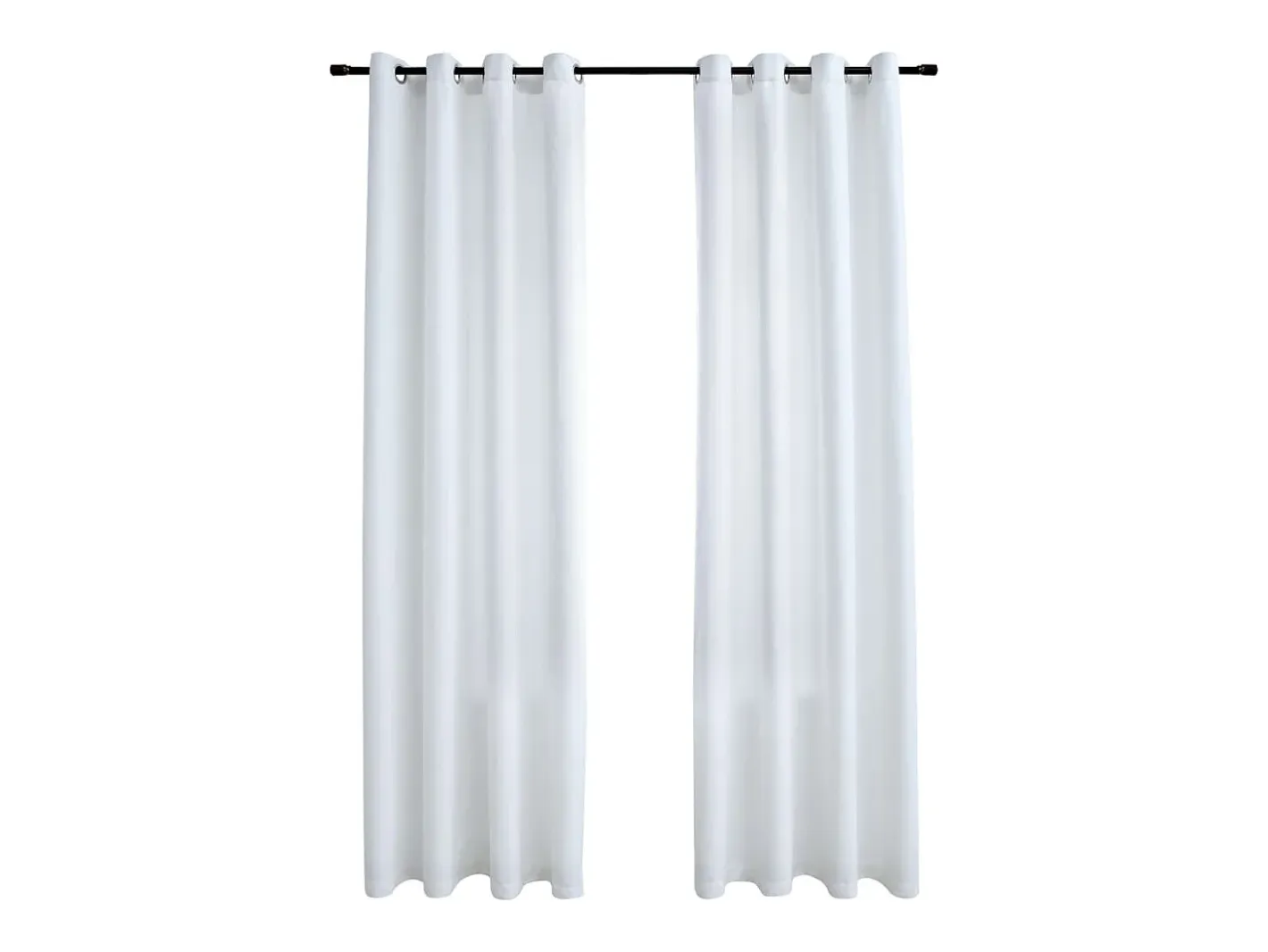 Ropa De Casa-Cortinas opacas anillas de metal 2 pzas crudo 140x245 cm ES645231 Blanco