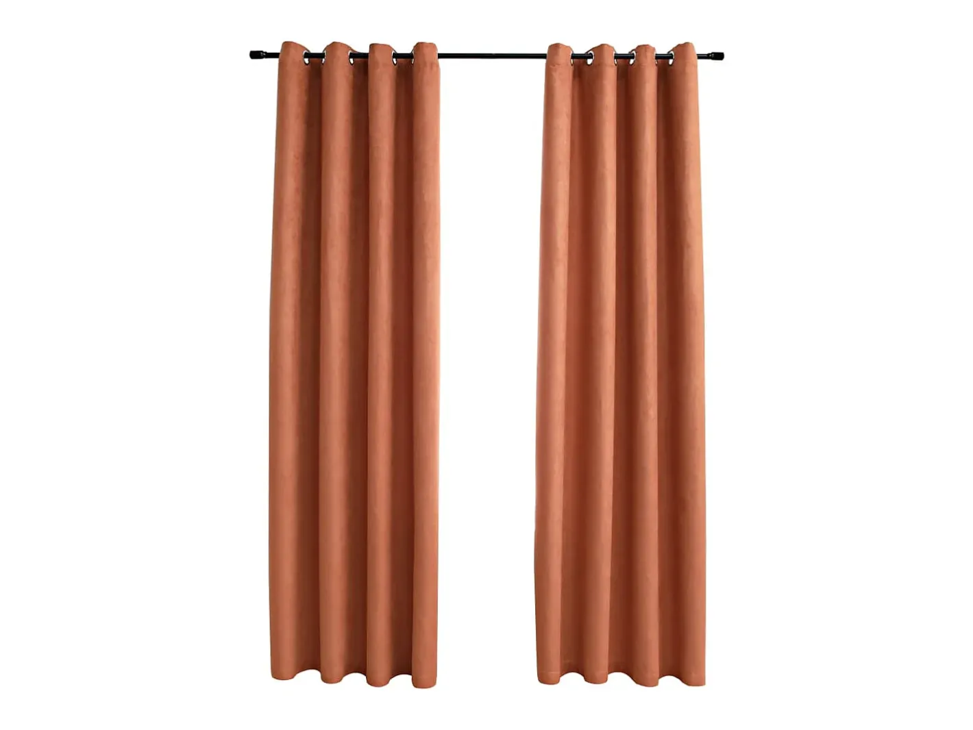 Cortinas opacas anillas de metal 2 pzs color óxido 140x225 cm ES211917 Topo Online