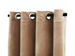 Ropa De Casa-Cortinas opacas con anillas 2 uds terciopelo 140x225 cm ES380248 Beige