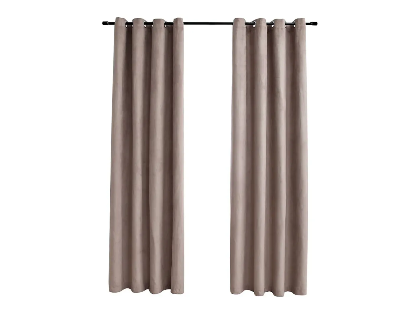 Cortinas opacas con anillas de metal 2 piezas gris 140x225 cm ES160342 Topo New