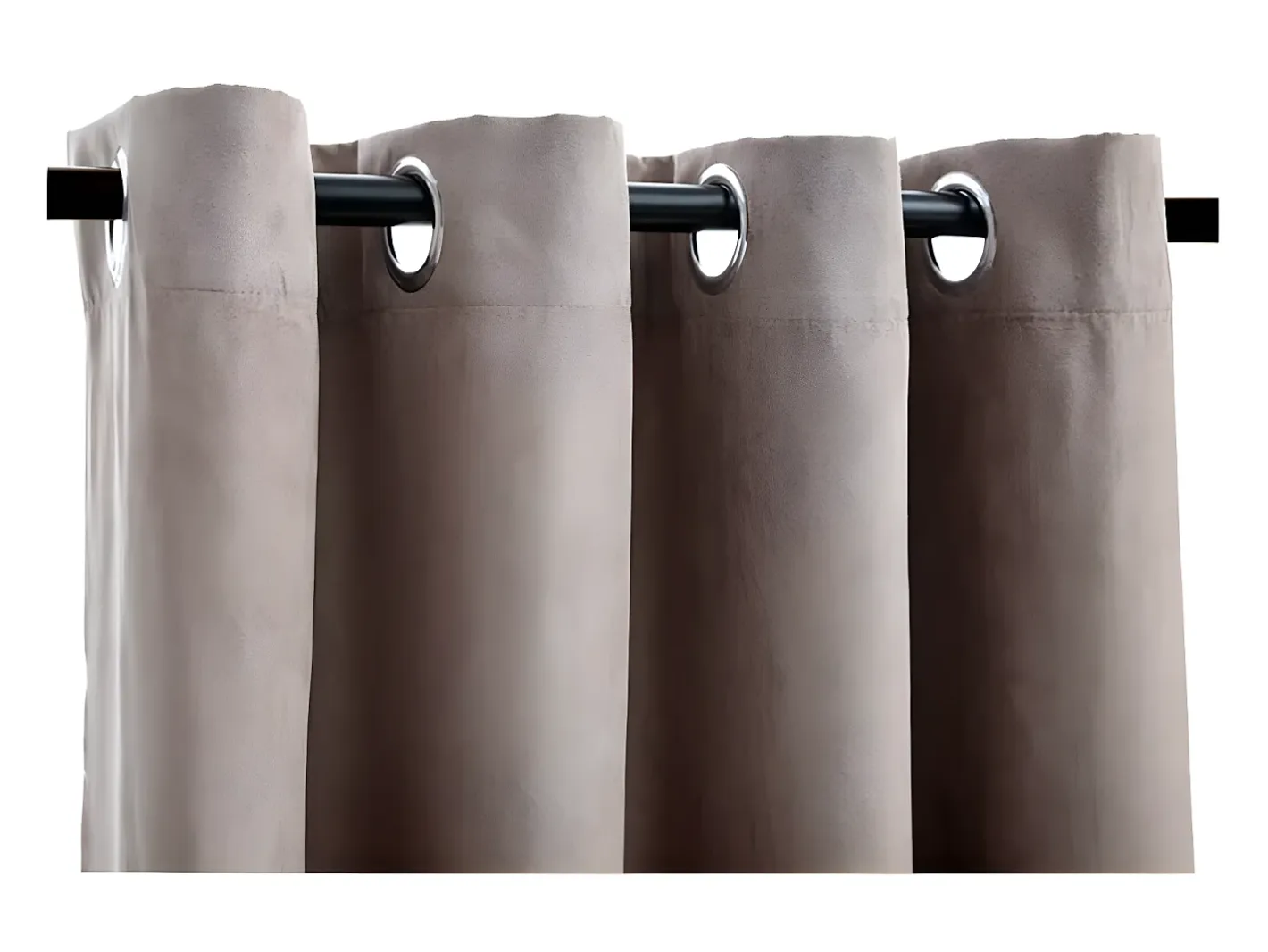 Cortinas opacas con anillas de metal 2 piezas gris 140x225 cm ES160342 Topo New