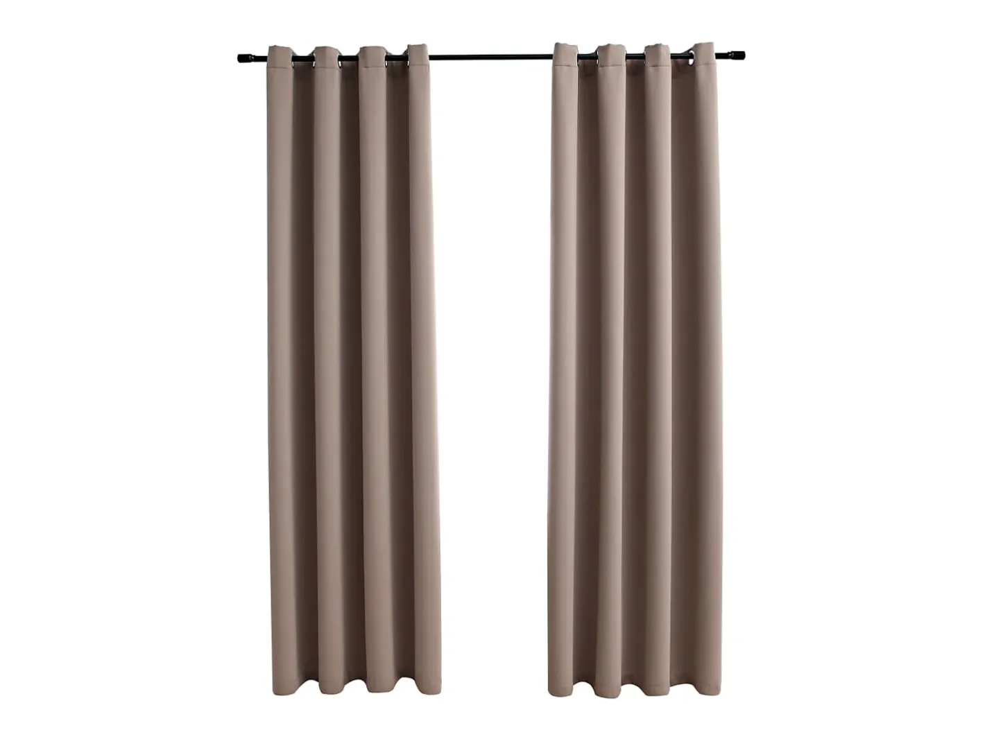 Cortinas opacas con anillas de metal 2 pzs gris 140x225 cm ES795955 Topo Sale