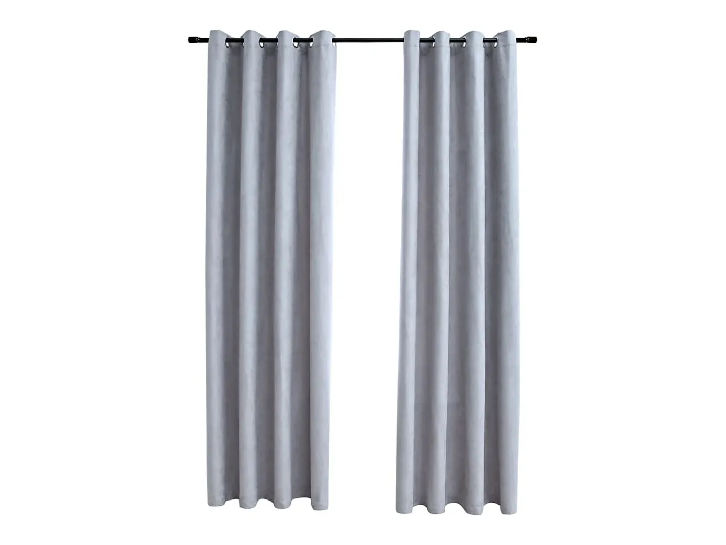 Discount Cortinas opacas con anillas de metal 2 pzs 140x175 cm ES160012 Gris