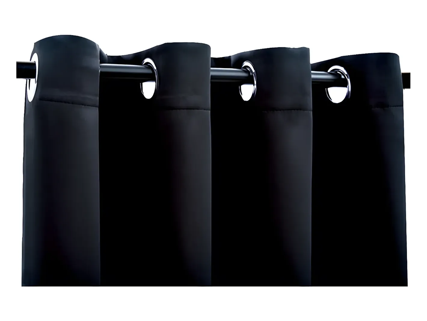 Sale Cortinas opacas con anillas de metal 2 piezas 140x175 cm ES240519 Negro