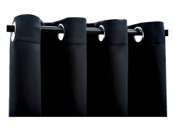 Sale Cortinas opacas con anillas de metal 2 piezas 140x175 cm ES240519 Negro