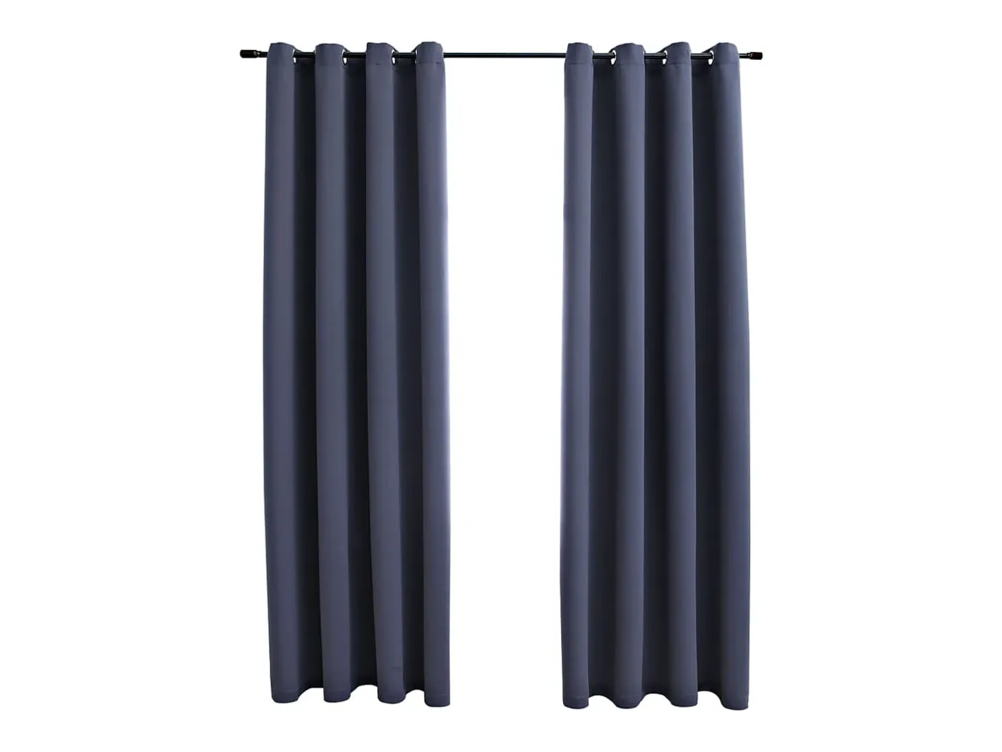 Sale Cortinas opacas con anillas de metal 2 pzs antracita 140x225 cm ES865508 Gris antracita