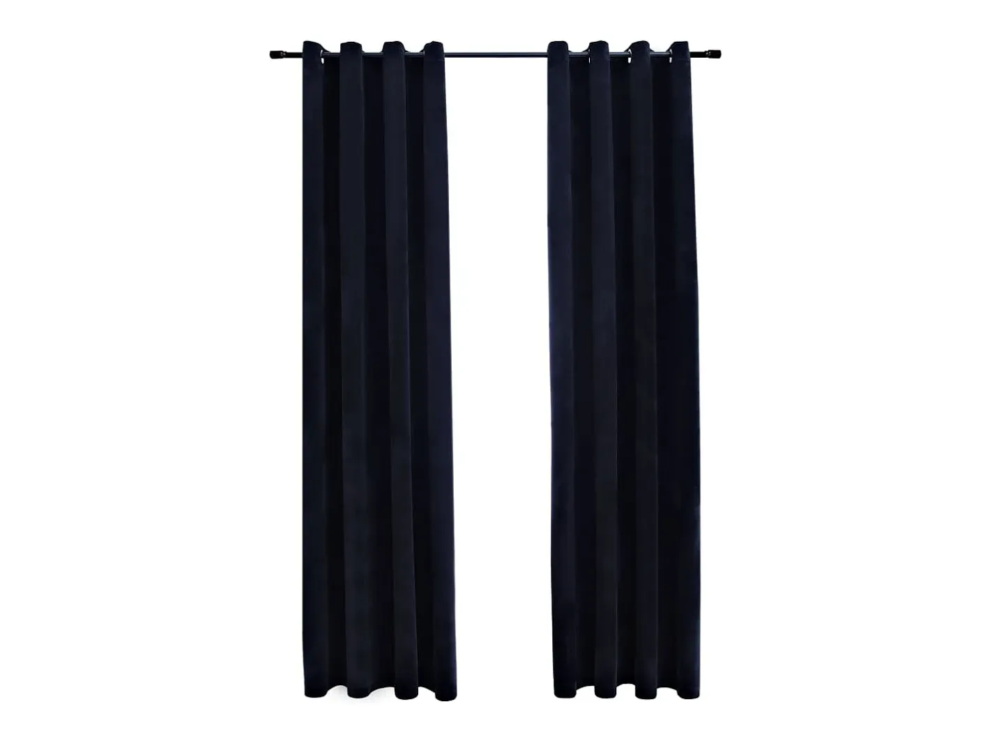 Ropa De Casa-Cortinas opacas con anillas 2 uds terciopelo 140x245 cm ES622416 Negro