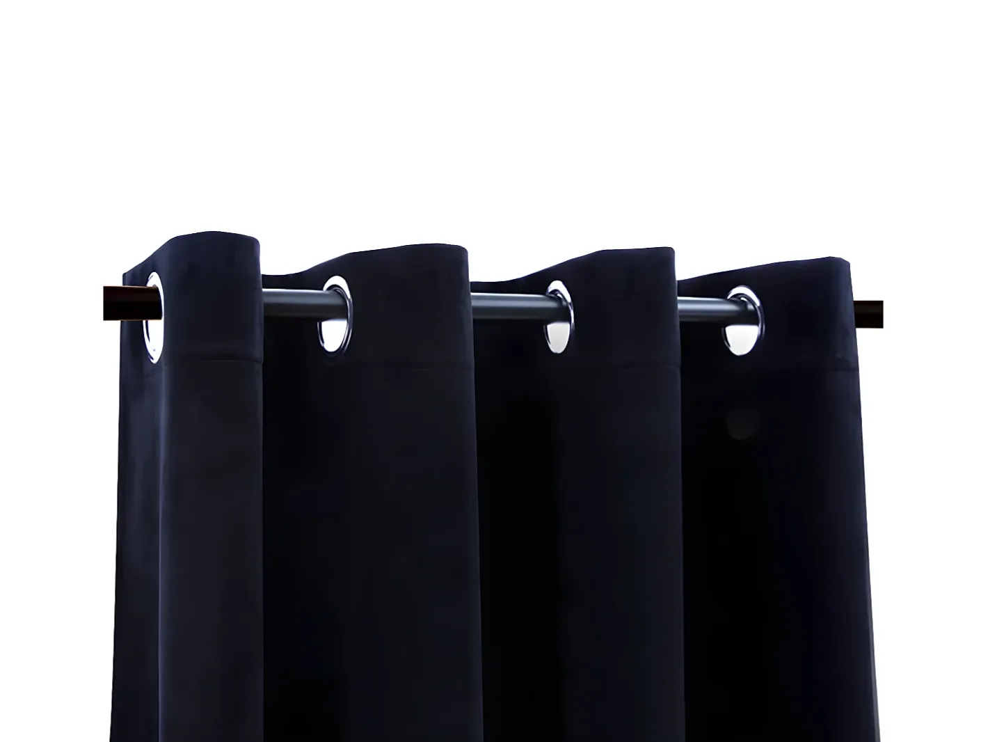 Ropa De Casa-Cortinas opacas con anillas 2 uds terciopelo 140x245 cm ES622416 Negro