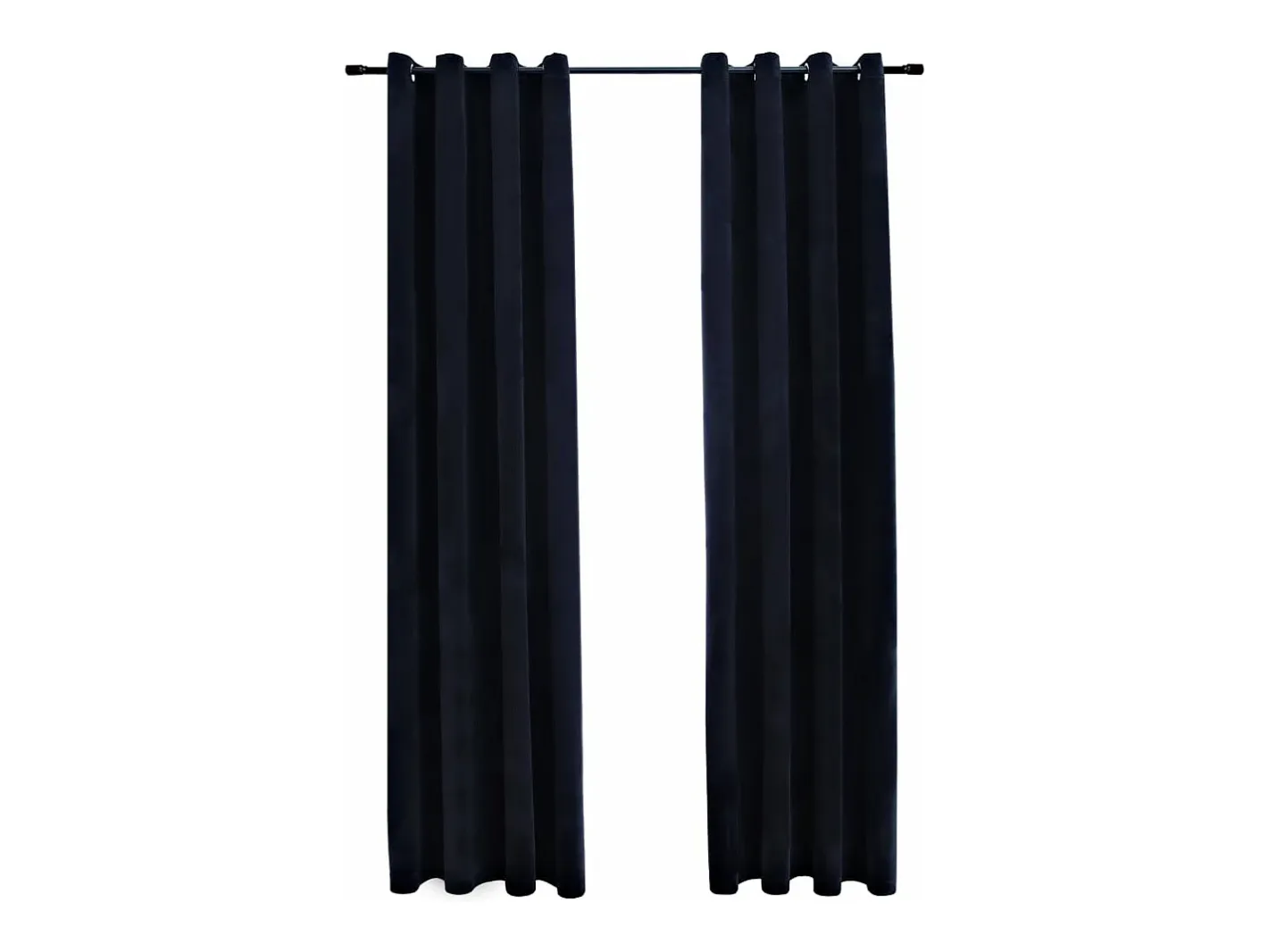 Cortinas opacas con anillas 2 pzas terciopelo 140x225 cm ES679742 Negro Hot