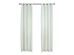 Hot Cortinas opacas con anillas 2 pzas terciopelo 140x245 cm ES243536 Crema