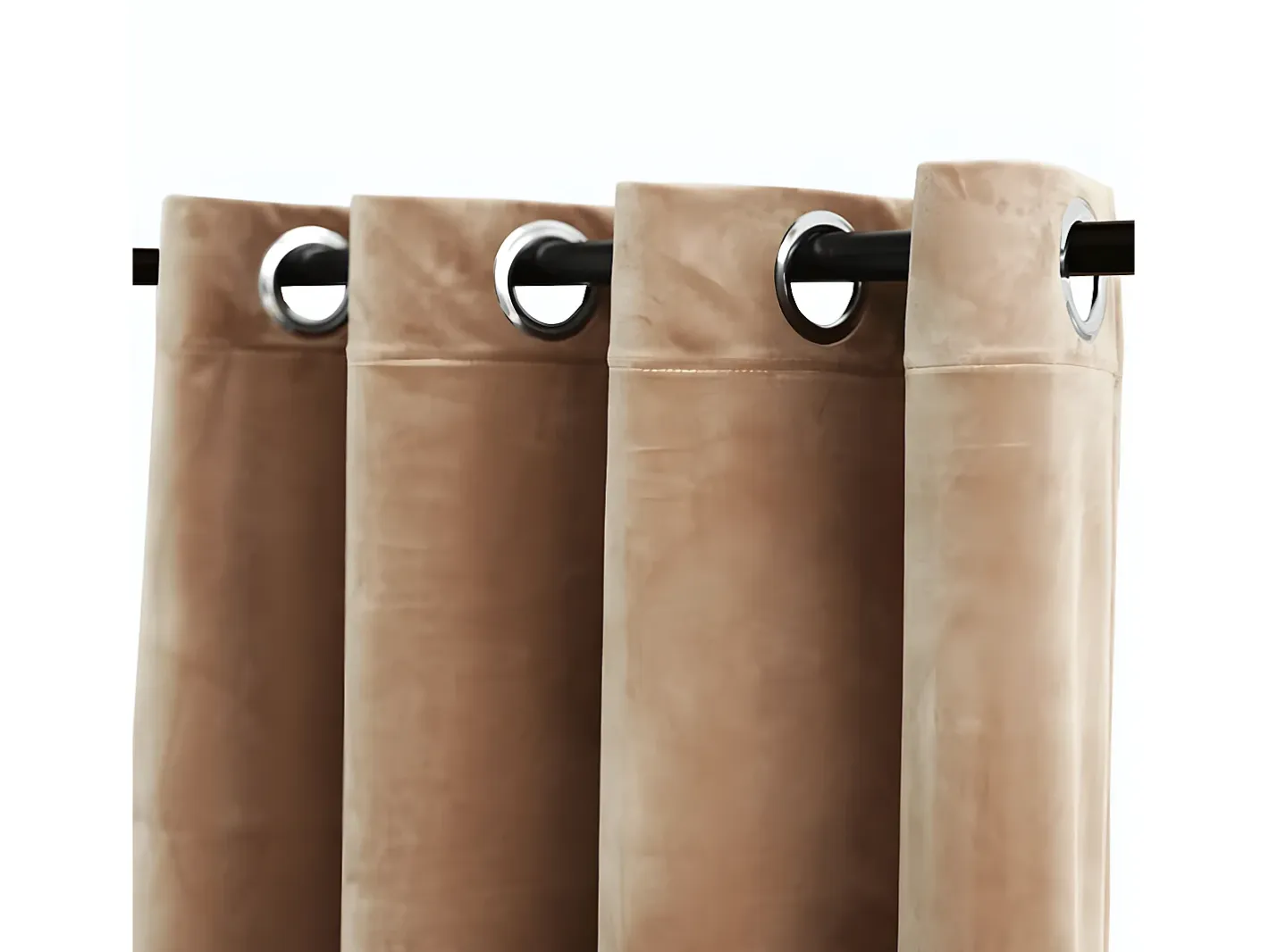 Cortinas opacas con anillas 2 uds terciopelo 140x175 cm ES201609 Beige Outlet