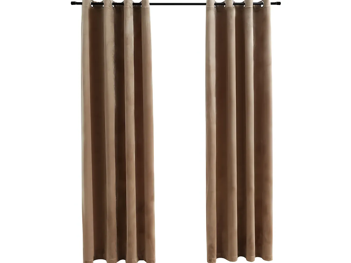 Cortinas opacas con anillas 2 uds terciopelo 140x175 cm ES201609 Beige Outlet